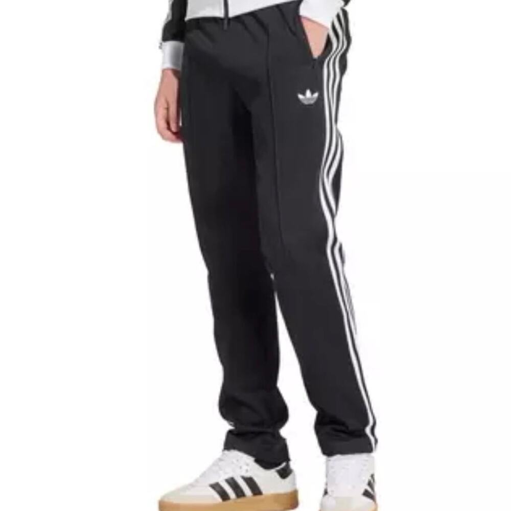 Adidas Originals Beckenbauer Track Pants Men's L Black 3-Stripes Trefoil NWT